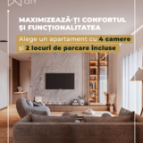 Pipera Horizon City - Apartament de 4 camere + 2 parcari incluse   Avans 10%